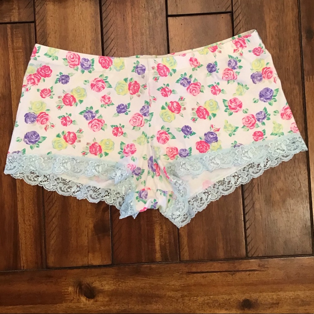 E565 EUC Material Girl Floral PJ Shorts